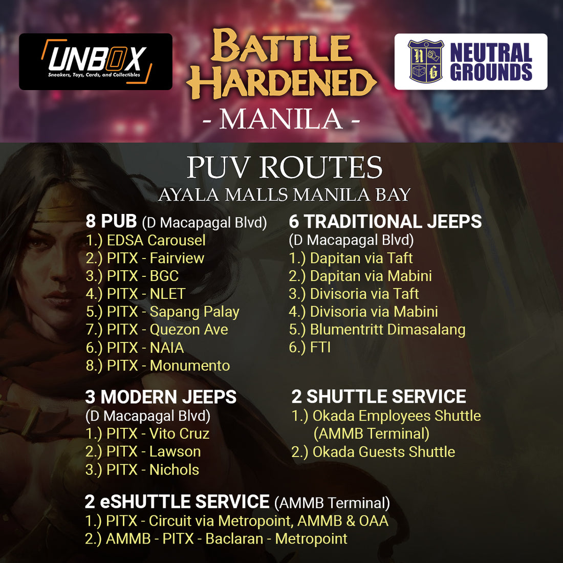 PUV Routes to Ayala Malls Manila Bay